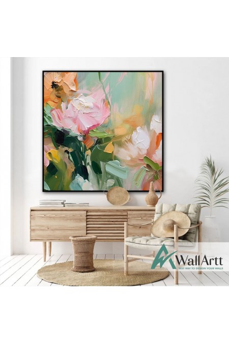 Abstract Colorful Flowers II 3d Heavy Textured Partial Oil Painting